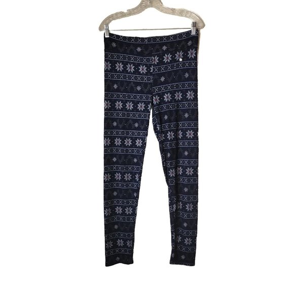 Lucky Brand Leggings Womens Large Snowflake Winter Knit - Picture 1 of 9
